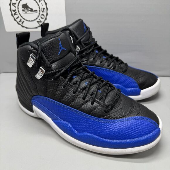 Nike Women Air Jordan 12 Retro Black/Hyper Royal AO6068-004 Size 8.5 Men Size 7 - Picture 5 of 13